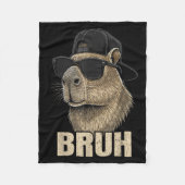 Funny Bruh Meme Capybara Lover Cool Sungles For Me Fleecedecke (Vorderseite)