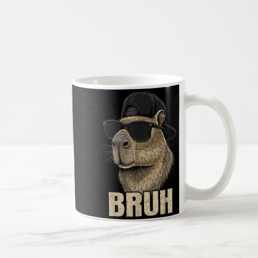 Funny Bruh Meme Capybara Lover Cool Sungles For Me Kaffeetasse (Rechts)