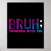 Funny Bruh Morgen braucht euch Mental Health Aware Poster (Vorne)