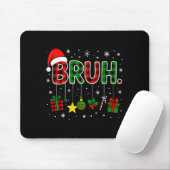 Funny Bruh Red Green Plaid Christmas Pajamas Teens Mousepad (Mit Mouse)