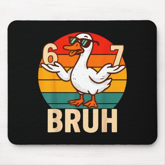 Funny Bruh Retro Duck 6 7 Meme Kids Teen Boys Mousepad (Vorne)