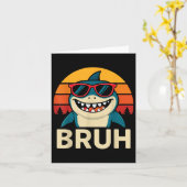 Funny Bruh Shark mit Sungles Meme Karte (Gelbe Blume)