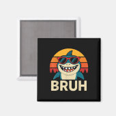 Funny Bruh Shark mit Sungles Meme Magnet (Vorderseite/Rückseite)