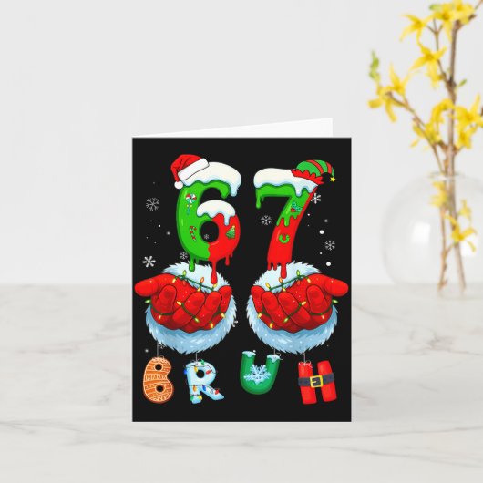 Funny Bruh Six Seven 67 Meme 6 7 Christmas Santa H Karte (Gelbe Blume)