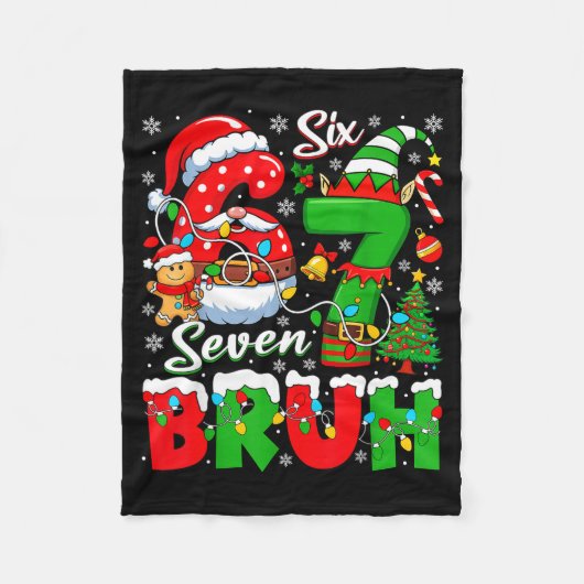 Funny Bruh Six Seven 6 7 Meme Christmas 67 Boy Gir Fleecedecke (Vorderseite)