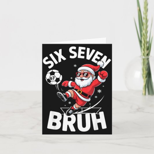 Funny Bruh Soccer Santa 67 Meme Christmas Xmas Paj Karte (Vorderseite)
