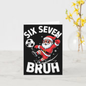 Funny Bruh Soccer Santa 67 Meme Christmas Xmas Paj Karte (Gelbe Blume)