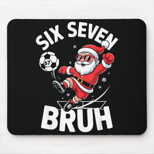 Funny Bruh Soccer Santa 67 Meme Christmas Xmas Paj Mousepad (Vorne)