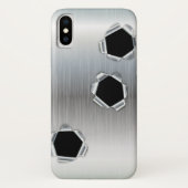 Funny Brushed Metal und Bullet Holen Case-Mate iPhone Hülle (Rückseite)