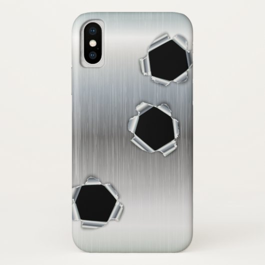 Funny Brushed Metal und Bullet Holen Case-Mate iPhone Hülle (Rückseite)