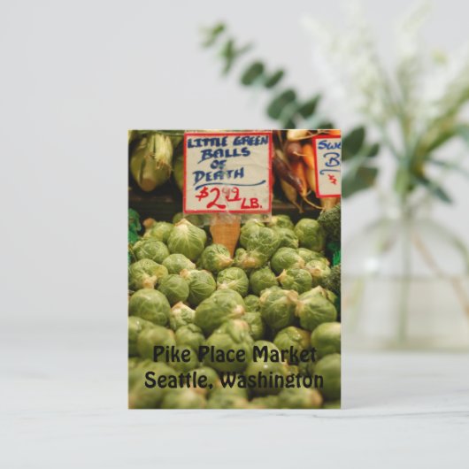 Funny Brussel Sprouts Postkarte (Stehend Vorderseite)