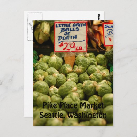 Funny Brussel Sprouts Postkarte (Vorne/Hinten)