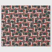 Funny Brussels Griffon Christmas Pattern Geschenkpapier (Flach)