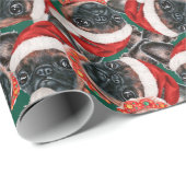 Funny Brussels Griffon Christmas Pattern Geschenkpapier (Rolleneckpunkt)
