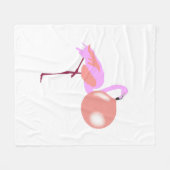 Funny Bubble Gum Flamingo Blflüge Blase Fleecedecke (Vorderseite (Horizontal))