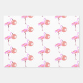 Funny Bubble Gum Flamingo Blflüge Blase Geschenkpapier Set (Vorderseite 3)