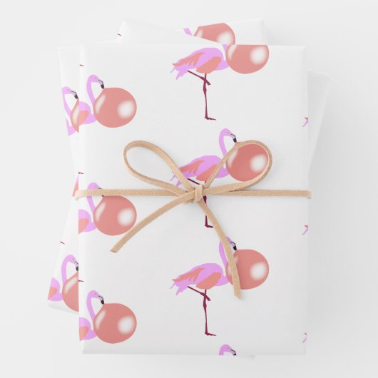Funny Bubble Gum Flamingo Blflüge Blase Geschenkpapier Set (Beispiel)