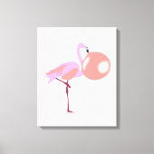 Funny Bubble Gum Flamingo Blflüge Blase Leinwanddruck (Vorderseite)