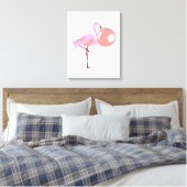 Funny Bubble Gum Flamingo Blflüge Blase Leinwanddruck (Insitu (Schlafzimmer))