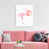Funny Bubble Gum Flamingo Blflüge Blase Leinwanddruck (Insitu (Wohnzimmer))