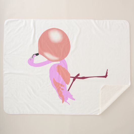 Funny Bubble Gum Flamingo Blflüge Blase Sherpadecke (Vorderseite (Horizontal))