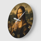 Funny Bubble Tea Mona Lisa Große Wanduhr (Winkel)