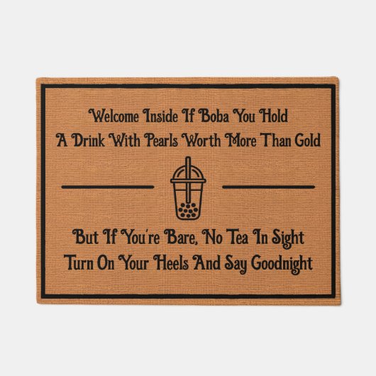 Funny Bubble Tee Spaß Rustikal Minimalistisch Quir Fußmatte (Vorderseite)