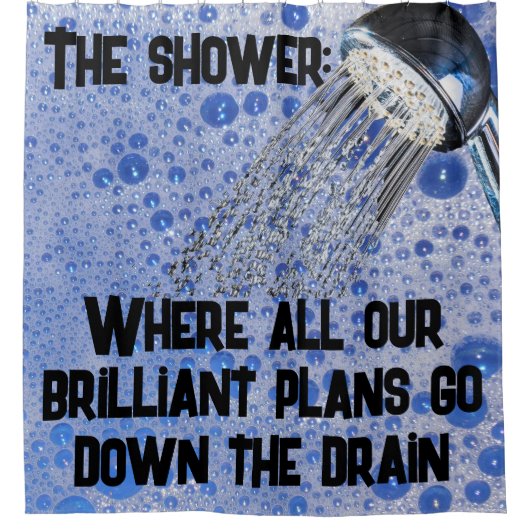 Funny Bubble Teen Boy Brilliant Plänen...Down Drai Duschvorhang (Vorderseite)