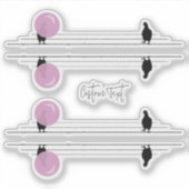 Funny Bubblegum Birds on a Wire Aufkleber (Vorderseite)