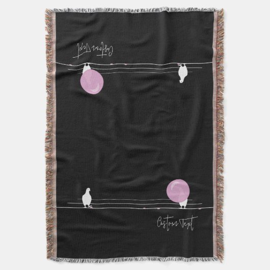 Funny Bubblegum Birds on a Wire Black Decke (Vorderseite Vertikal)