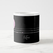 Funny Bubblegum Birds on a Wire Black Jumbo-Tasse (Vorderseite)