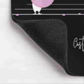 Funny Bubblegum Birds on a Wire Black Mousepad (Ecke)