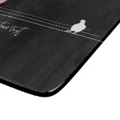 Funny Bubblegum Birds on a Wire Black Schneidebrett (Ecke)