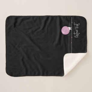 Funny Bubblegum Birds on a Wire Black Sherpadecke