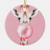Funny Bubblegum Giraffe Keramik Ornament (Vorne)