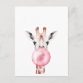 Funny Bubblegum Giraffe Postkarte (Vorderseite)