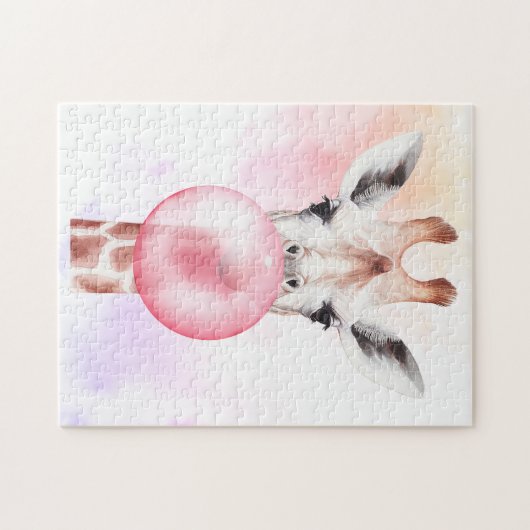 Funny Bubblegum Giraffe Puzzle (Horizontal)