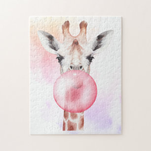 Funny Bubblegum Giraffe Puzzle
