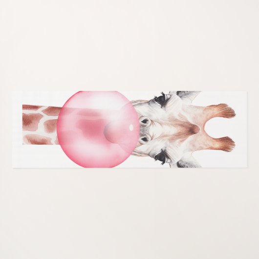 Funny Bubblegum Giraffe Yogamatte (Rückseite (Horizontal))