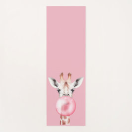 Funny Bubblegum Giraffe Yogamatte