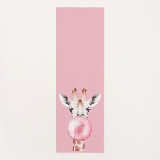 Funny Bubblegum Giraffe Yogamatte (Vorderseite)