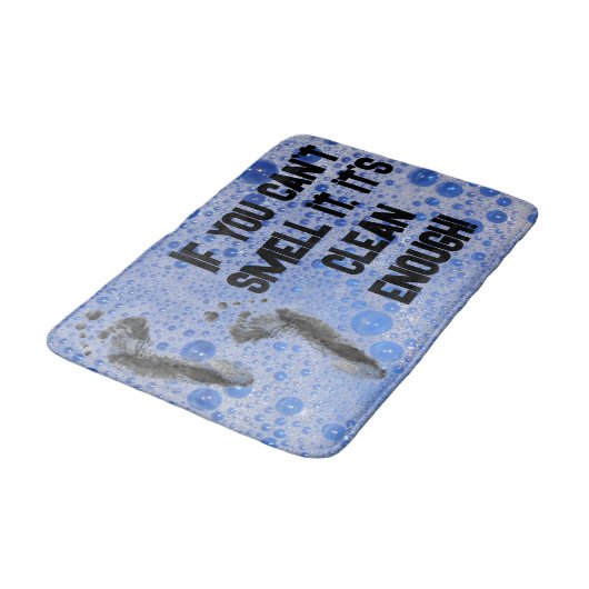 Funny Bubbles Teenage Junge, wenn du es nicht riec Badematte (Schrägansicht)