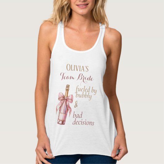 Funny Bubbly Pink Gold Team Bridge Tank Top (Vorderseite)