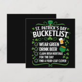 Funny Bucket List feiert St Patrick's Day Einladung (Vorne/Hinten)
