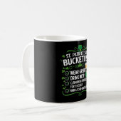 Funny Bucket List feiert St Patrick's Day Kaffeetasse (Vorderseite Links)