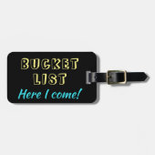 Funny Bucket List hier Gepäckanhänger (Vorderseite horizontal)
