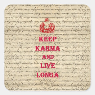 Funny Buddha Sprichwort Quadratischer Aufkleber