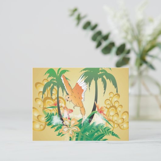 Funny Budgerigars Postkarte (Stehend Vorderseite)