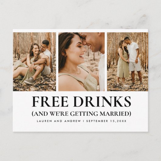 Funny Budget Foto Einfache Hochzeit retten das Dat Postkarte (Vorderseite)