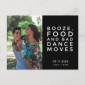 Funny Budget Foto Wedding Save the Date Ankündigungspostkarte (Vorderseite)